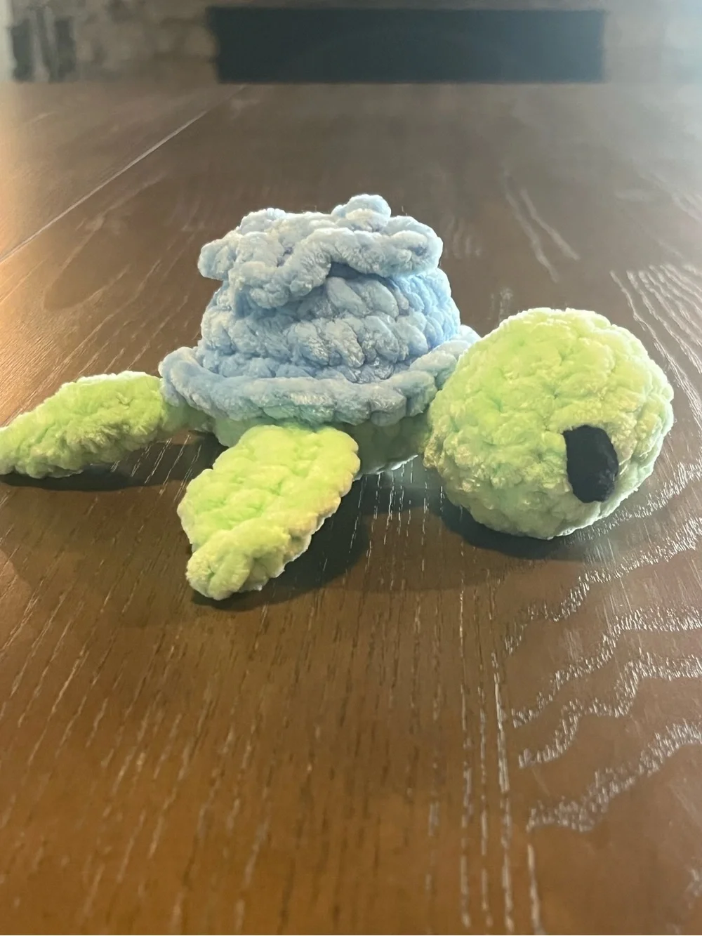 Crocheted blueberry turtle